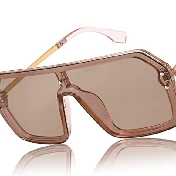 FEISEDY Classic Siamese One Piece Sunglasses Nice Rimless Stylish Retro Design f - Picture 2 of 4